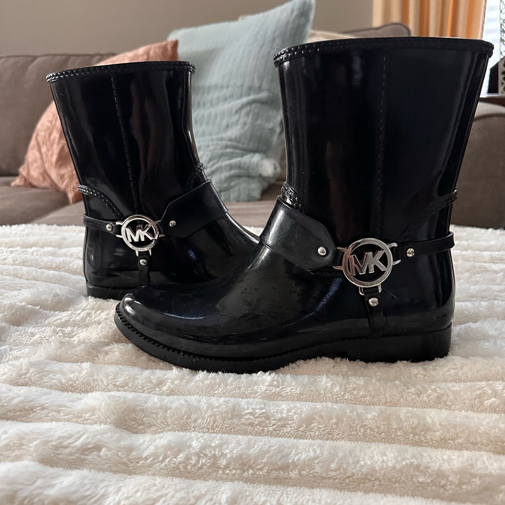 Michael Kors Glossy Black Rain Boots